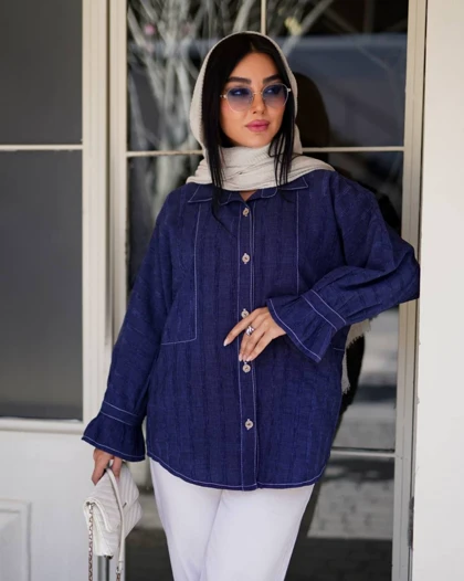 شومیز زنانه مدل کوک‌دوزی کد 21214