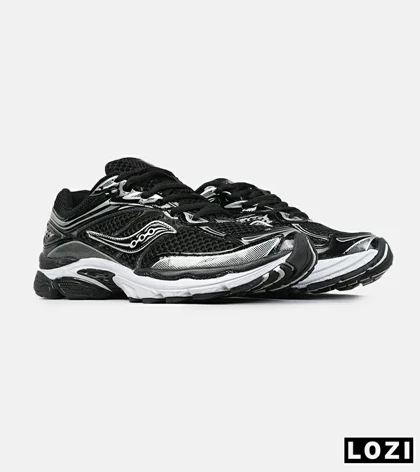کفش کتانی مردانه و زنانه مشکی سفید Saucony pro grid omni 9 مدل 8648