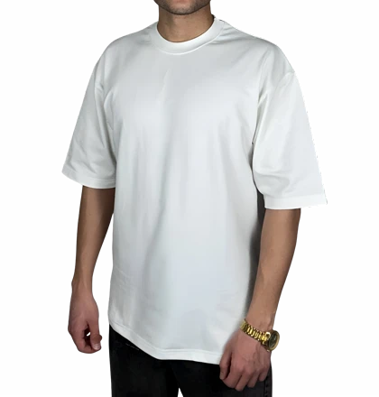 تیشرت آستین کوتاه سفید ساده پارچه ماکان