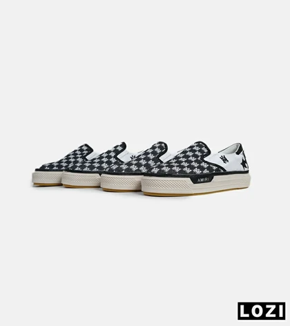 کفش اسنیکرزونس مشکی سفید Amiri Stars Text مدل 6000