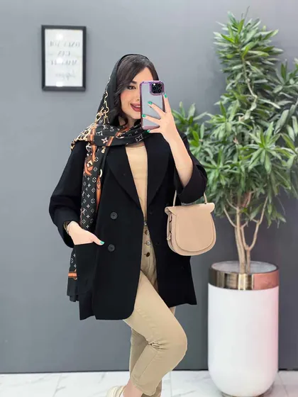 مانتو کتی یقه آرشال چهار دکمه