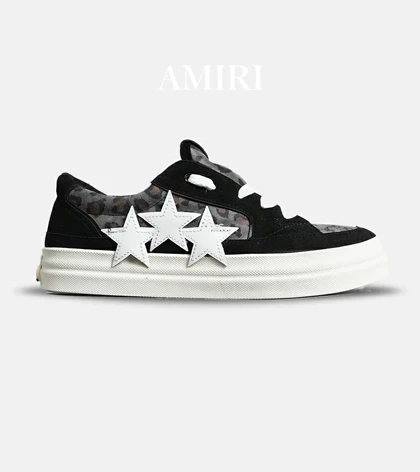 کفش اسنیکرزمشکی سفید Amiri Stars v2 مدل 7076