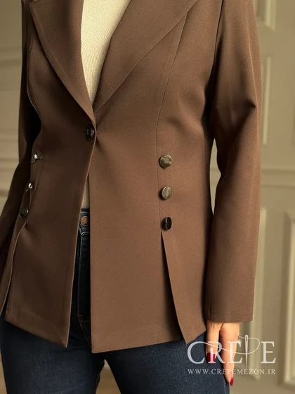 کت کرپ جلو چاک هفت دکمه