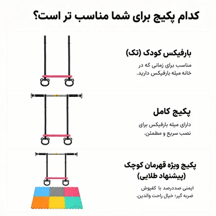 بارفیکس کودک دسته دار تن‌زیب - با مغزی فلزی محکم