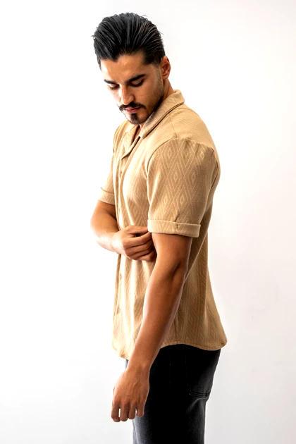 پیراهن آستین کوتاه یقه انگلیسی مردانه