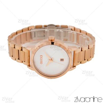 ساعت گوچی زنانه رزگلد صفحه سفید مهندسی 105807