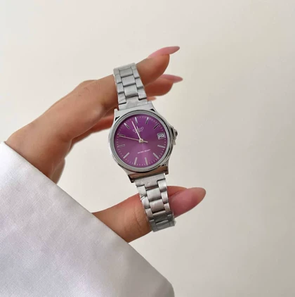 ساعت کاسیو زنانه vintage صفحه بنفش