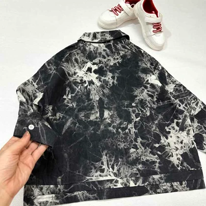 کت زیپ‌دار ابرو بادی سفید مشکی