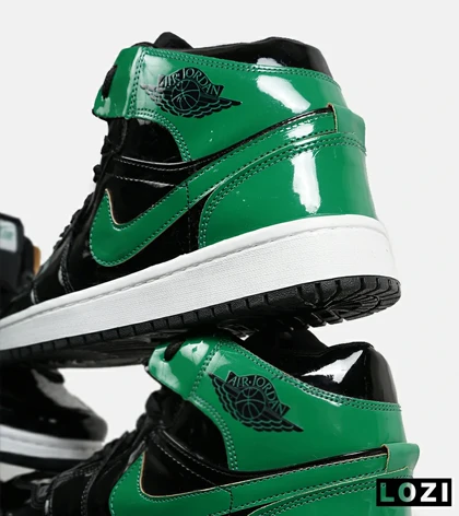 کفش کتانی ساق‌دار مردانه و زنانه مشکی سبز NIKE jordan 1