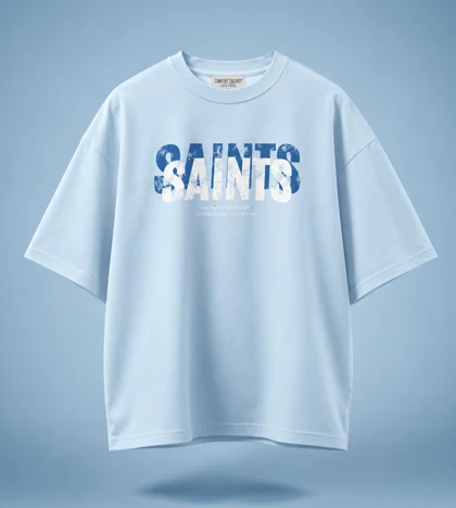 تیشرت مردانه SAINTS آبی پارچه دورس