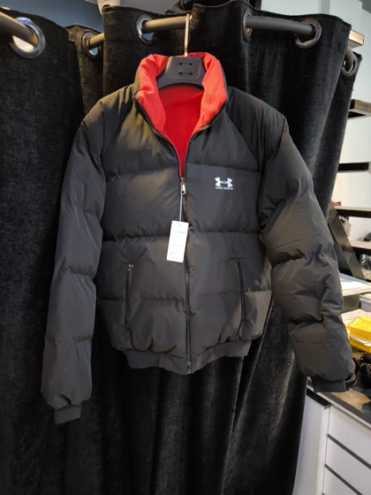 کاپشن لش باکسی دو رو مشکی قرمز / فوق‌العاده ضخیم و گرماژ بالا اورجینال دیلم