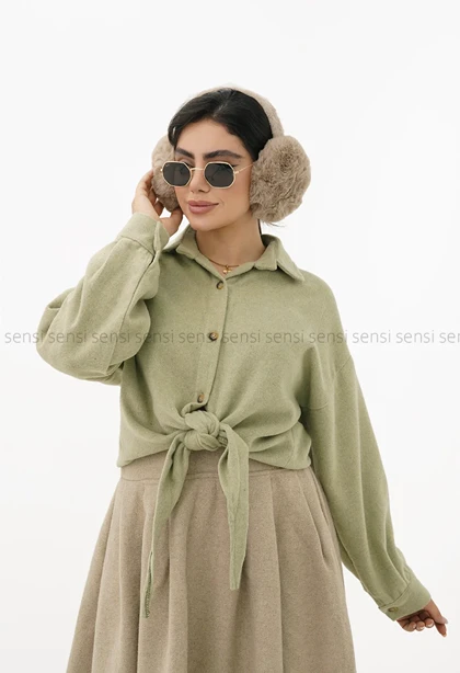 شومیز فوتر موهر جلو گره‌ای کد1004410