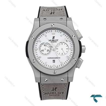 ساعت هابلوت مردانه کرنوگراف طوسی صفحه سفید Hublot-6793-G