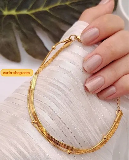 دستبند دو ردیفه زنانه استیل