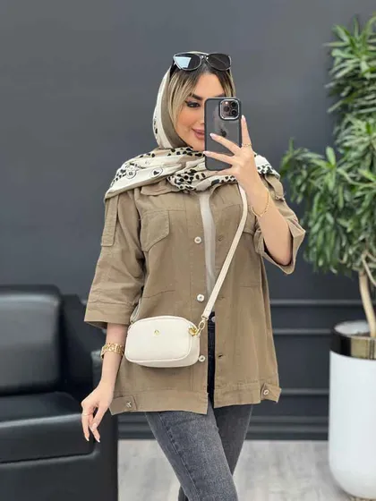 مانتو سرشانه پاگن دو جیب