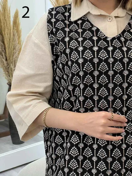 وست طرح دار لینن نچرال