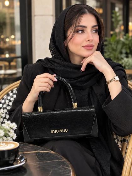 کیف زنانه دوشی پاسپورتی میو میو مشکی کد 200136 گالری روژانو قسطی