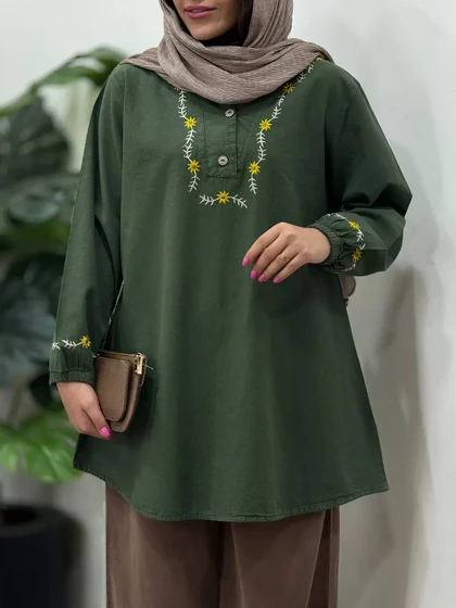 مانتو لینن گلدوزی سرنا