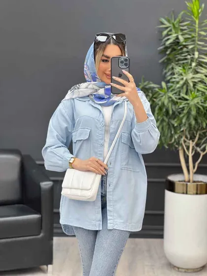 مانتو آستین برش‌دار دو جیب