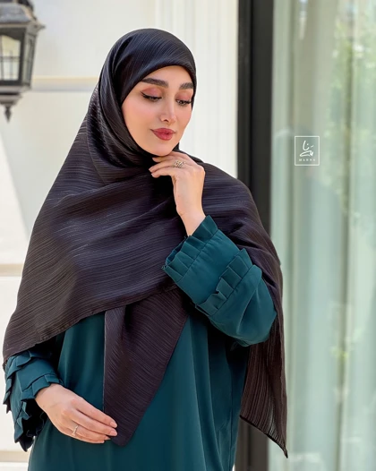 روسری حریر لمه مشکی
