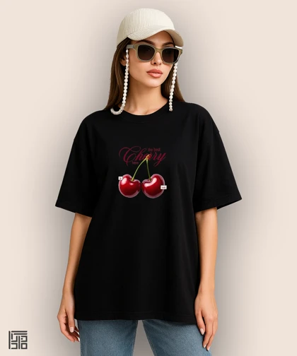 تیشرت لش مردانه و زنانه طرح گیلاس چری تابستانی کد 1120