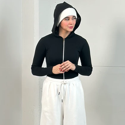 سویشرت کبریتی کلاه دار زنانه 38003 اچ اند اچ