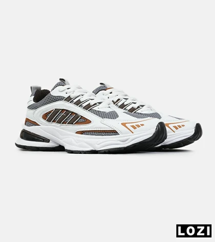 کفش کتانی ورزشی سفید طوسی قهوه ای Adidas Ultra Boost مدل 8405