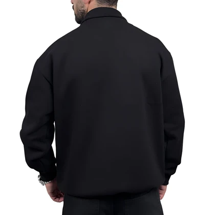 دورس مردانه یقه نیم زیپ مشکی طرح NC