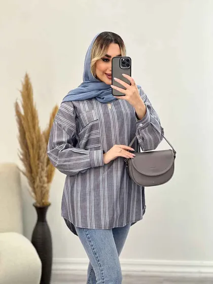 مانتو شومیزی راه راه