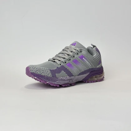 کفش راحتی آدیداس ماراتن کپسول دار طوسی بنفش با کفی ایرکول فوم