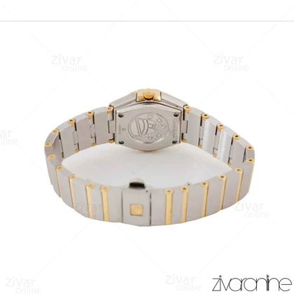 ساعت امگا کانسلیشن زنانه دورنگ طلایی ایندکس خطی 104077