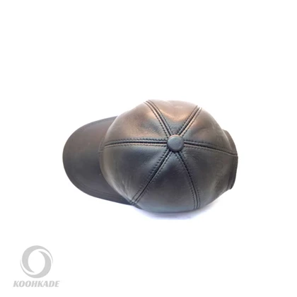 کلاه لبه دار چرمی مشکی