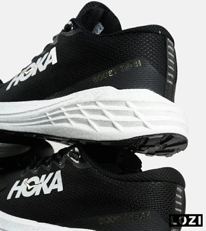 کفش کتانی طوسی مشکی سفید HOKA
