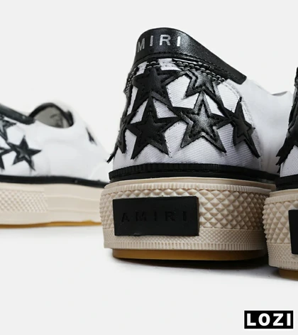 کفش اسنیکرزسفید مشکی Amiri Stars Text مدل 5988