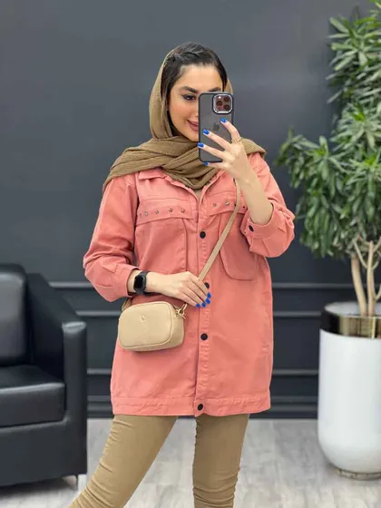 مانتو کتان چهار جیب پرچ پارلا