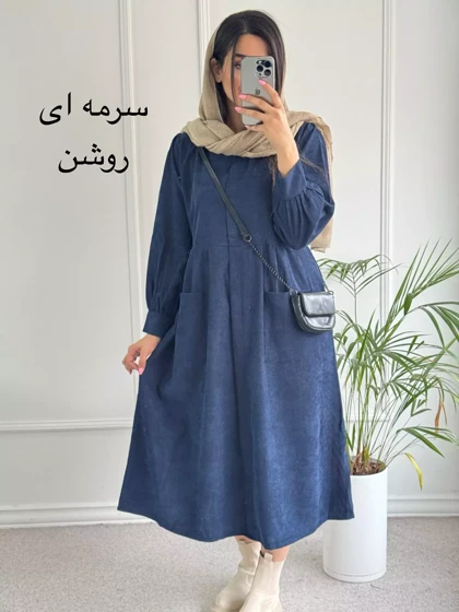 مانتو پیراهنی دو جیب