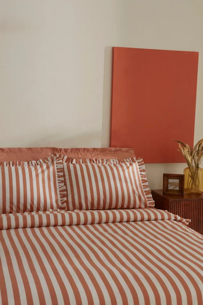 سرویس روتختی دو نفره Karaca Home مدل Ripple پنبه - نارنجی