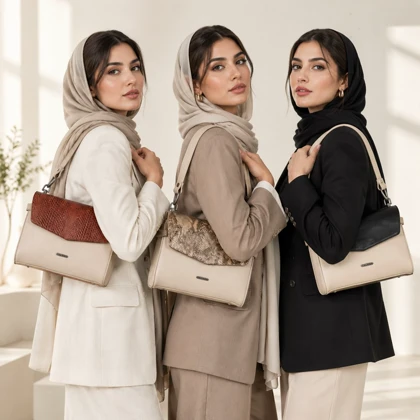 کیف دوشی و دستی زنانه چرم یلسان مدل سه در یک ستا کد 214-MC