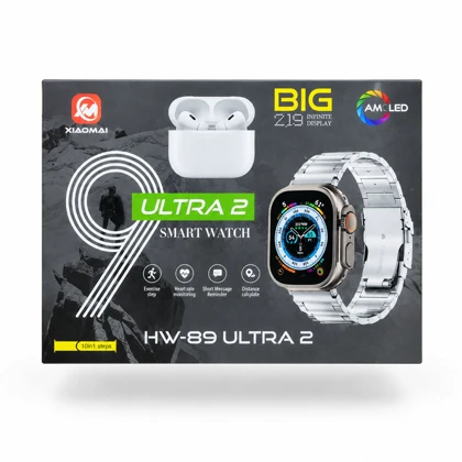 پک ساعت هوشمند الترا و ایرپاد پرو با 7 بند متنوع مدل HW-89 ULTRA2