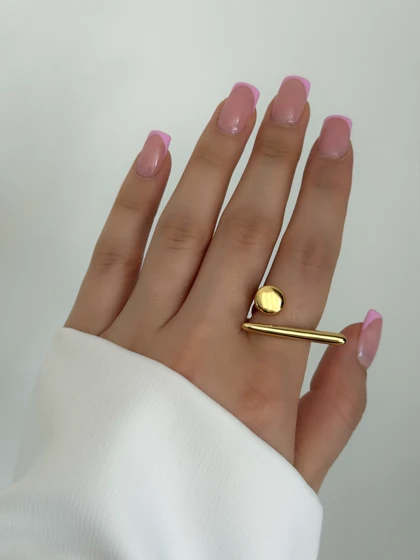 انگشتر استیل زنانه گوی و خط