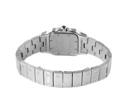 ساعت کارتیر سانتوس فلزی زنانه نقره ای صفحه سفید Cartier Santos metal