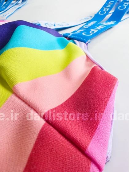 مایو یک تکه کاپ‌دار راه راه رنگی