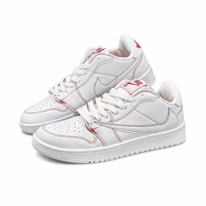کفش کتانی مردانه مدل نایکی ترویس سفید دوخت قرمز Nike travis