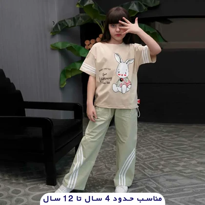 کراپ شلوار دخترانه طرح خرگوش