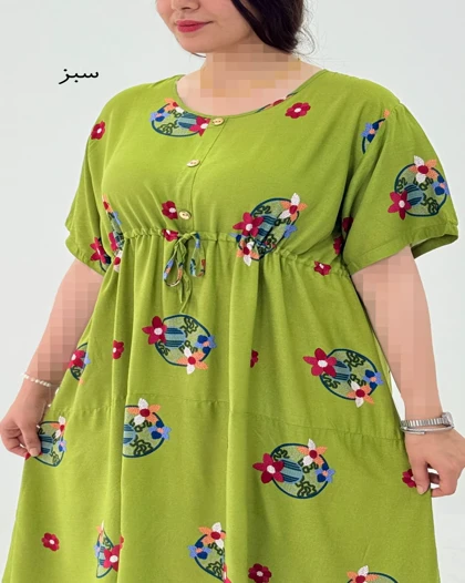 پیراهن نخی نسترن کد 1781