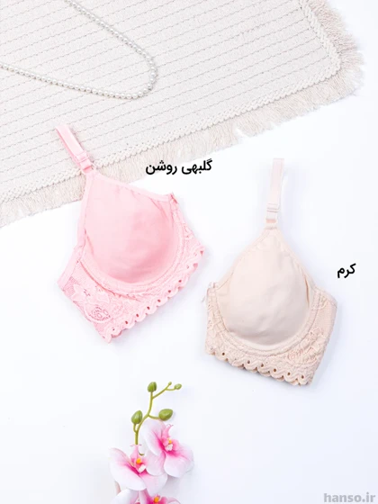 سوتین پرسی فنردار نخ و دانتل شادی Shadi کد 91