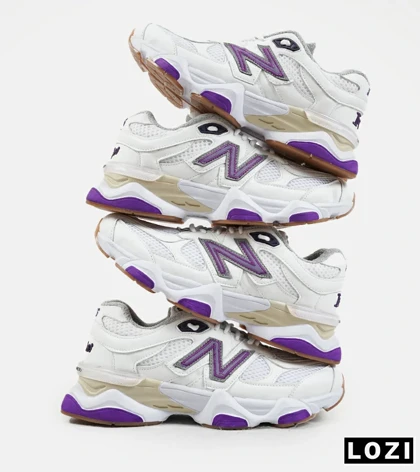 کفش کتانی مردانه و زنانه سفید بنفش NEW BALANCE 9060 مدل 2153
