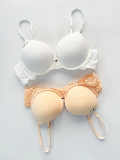 سوتین تک اسفنجی فنر دار کنار گیپور وسط نگین