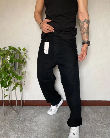 شلوار بگ مشکی ساده