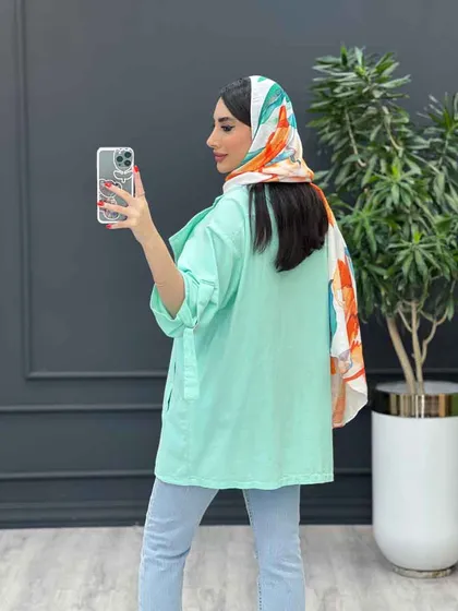 مانتو چهار دکمه آستین سگک
